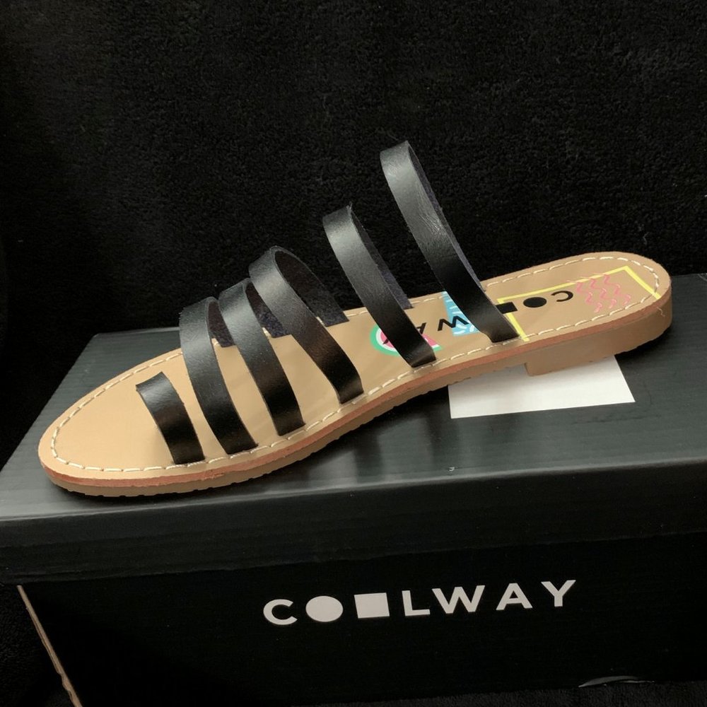 New In Box  --  COOLWAY "Zoom"  Strappy Sandal in Black Sz. 38/7